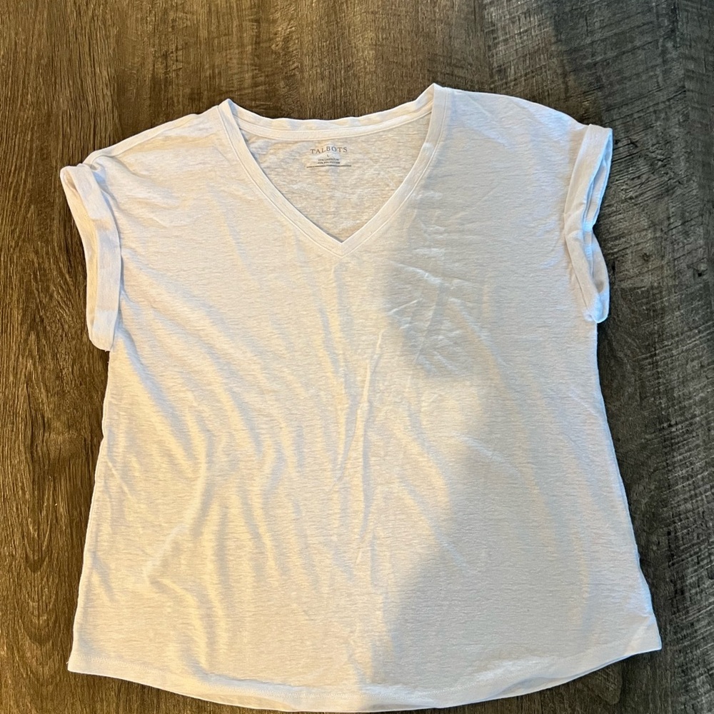 Talbots Women's White V-Neck Top